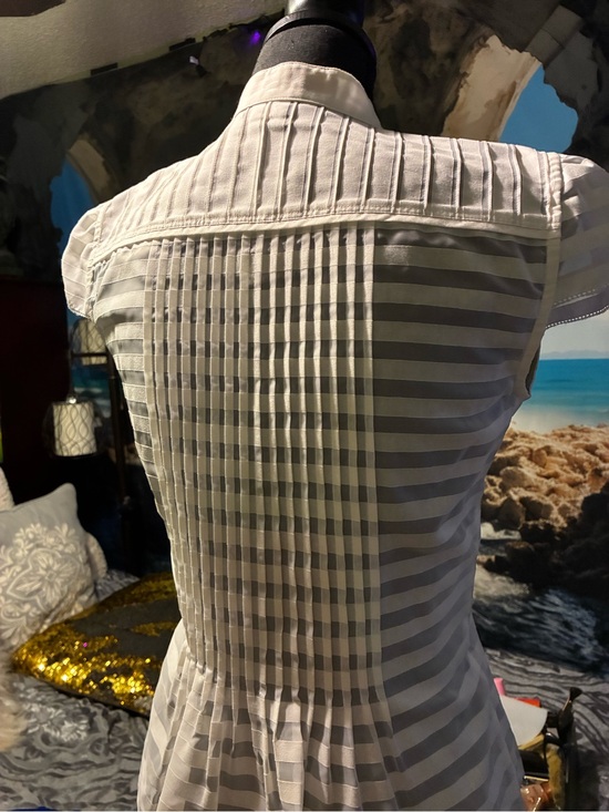 Cynthia Steffe Tops - #444|NWT Cynthia Steffe Cream cap sleeve pin tucked Blouse w/ Mandarin Collar